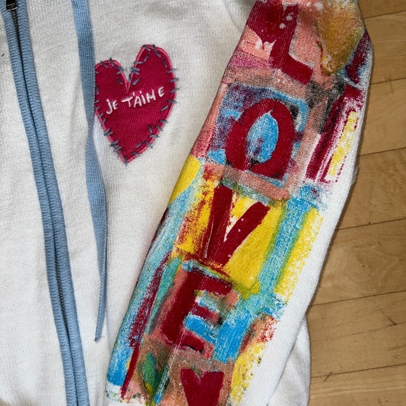 AQUA by Kerri Rosenthal Love hooded sweater Medium. CB - Picture 3 of 8